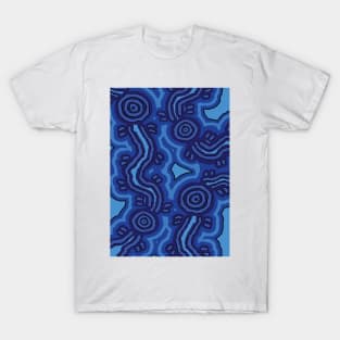 Aboriginal Art Blue Campsites T-Shirt